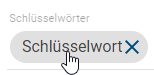 Hier wird das Attribut "Schlüsselwort" angezeigt und der Klick auf das Schlüsselwort symbolisiert.