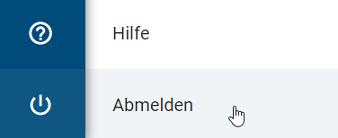 Hier ist der Eintrag "Abmelden" aus dem Menü dargestellt.