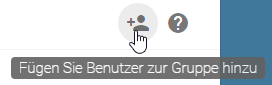 Hier wird die Schaltfläche "Fügen Sie Benutzer der Gruppe hinzu" in den Details einer Benutzergruppe hervorgehoben.