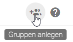 Hier wird die Schaltfläche "Gruppen anlegen" in der Benutzergruppenverwaltung hervorgehoben.