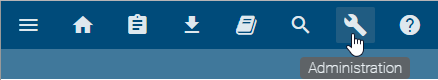 Der Screenshot zeigt die Option "Administration" in der Menüleiste.