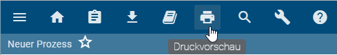 Der Screenshot zeigt die Schaltfläche "Druckvorschau" in der Menüleiste.