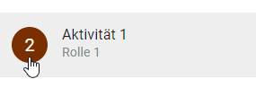 Hier wird der Klick auf die Nummer einer Aktivität dargestellt.
