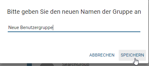 Hier wird das Eingabefenster zur Umbenennung einer Benutzergruppe angezeigt.