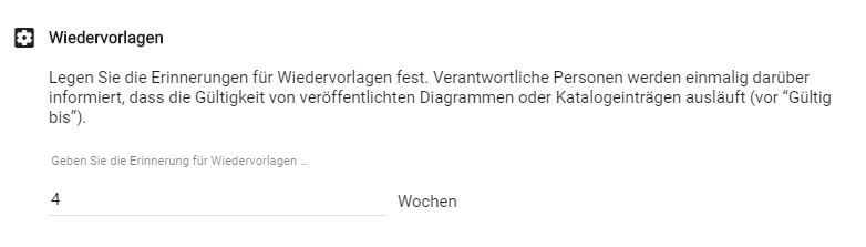 Der Screenshot zeigt die Standardeinstellung für Wiedervorlagenerinnerungen.