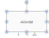 Der Screenshot zeigt ein ausgewähltes Aktivität-Symbol beim Modellieren im Editor.