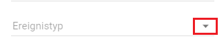 Hier wird das Drop-down-Menü "Ereignistyp" aus den Attributen eines Objekts gezeigt.