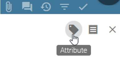 Der Screenshot zeigt die Schaltfläche "Attribute" in der Detailleiste.