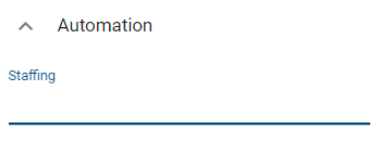 This screenshot shows the attribute "Staffing" from a diagram designed in BIC Process Design.