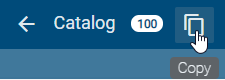 This screenshot shows the "Copy" button in the catalog.