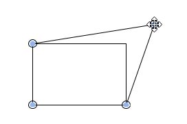 Here the change of a symbols shape is displayed by shifting one point to another position.