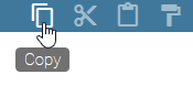Here the "Copy" button of the menu bar is displayed.