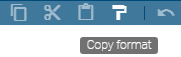 Here the "Copy format" button of the menu bar is displayed.