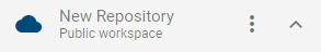 Here, the button for the context menu of the repository is displayed next to the name of the repository and the workspace.