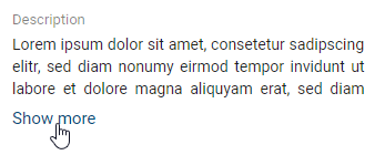 This screenshot displays the "Show more" function of descriptions.