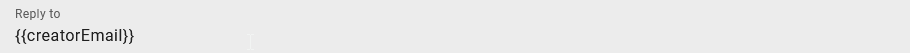 The screenshot shows the e-mail-template-editor in BIC Process Design and additionally the *Reply to* field.