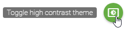 The screenshot shows the "Toggle high contrast theme" button.