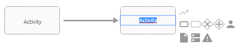 Here a new activity symbol is displayed after it got modeled ot of the mini symbol palette via drag and drop.