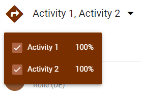 The screenshot shows the possible choices of an "Parallel" gateway in process execution.