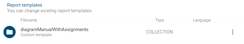 The list of report templates for the manual with assignments is displayed here.