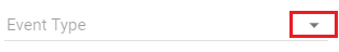Here the drop-down menu "Event Type" within the attributes of an object is displayed.