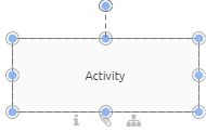 Here the enlarged activity symbol is shown within the editor.