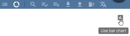 This screenshot shows the "Use bar chart" button in the dashboard of the catalog.